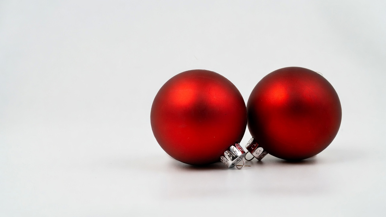 Two Red Christmas Baubles Two Red Christmas Baubles