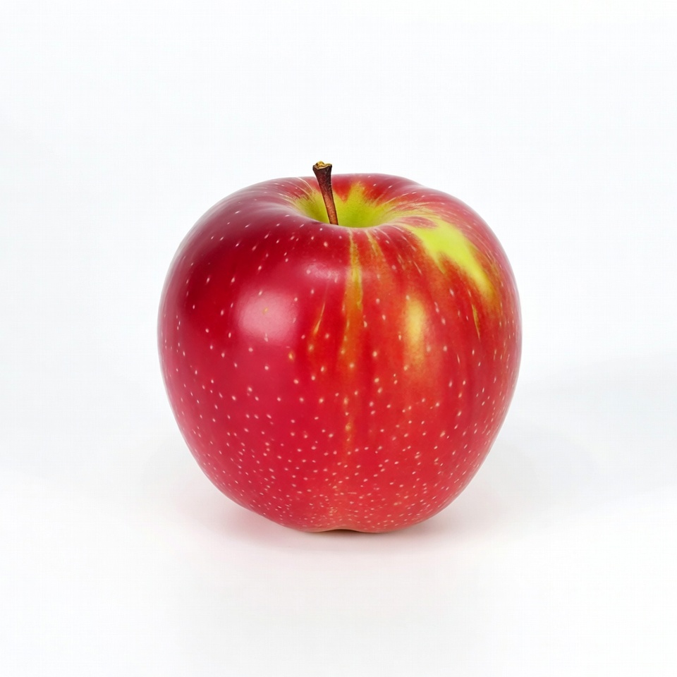 Red apple with green stem Red apple with green stem