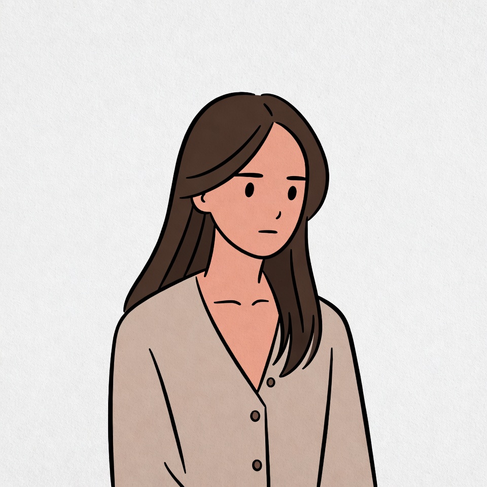 Asian woman in beige cardigan Asian woman in beige cardigan