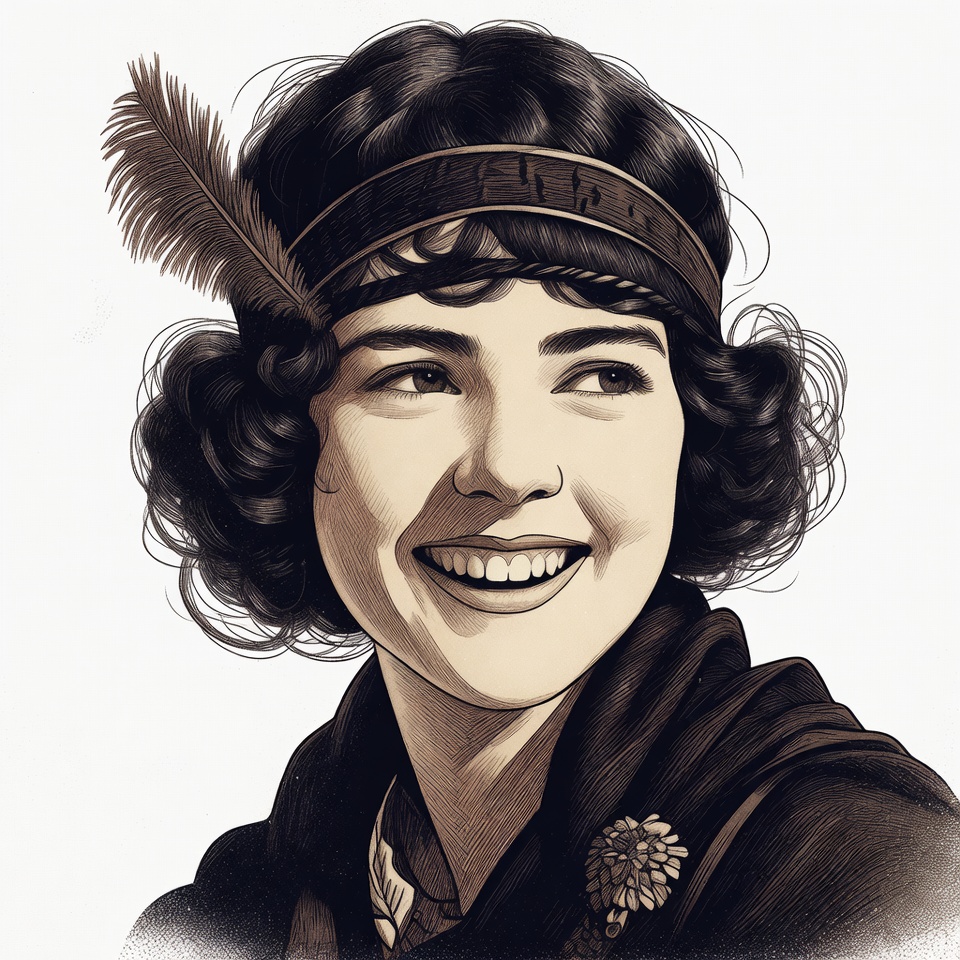 Flapper girl with feather headband Flapper girl with feather headband