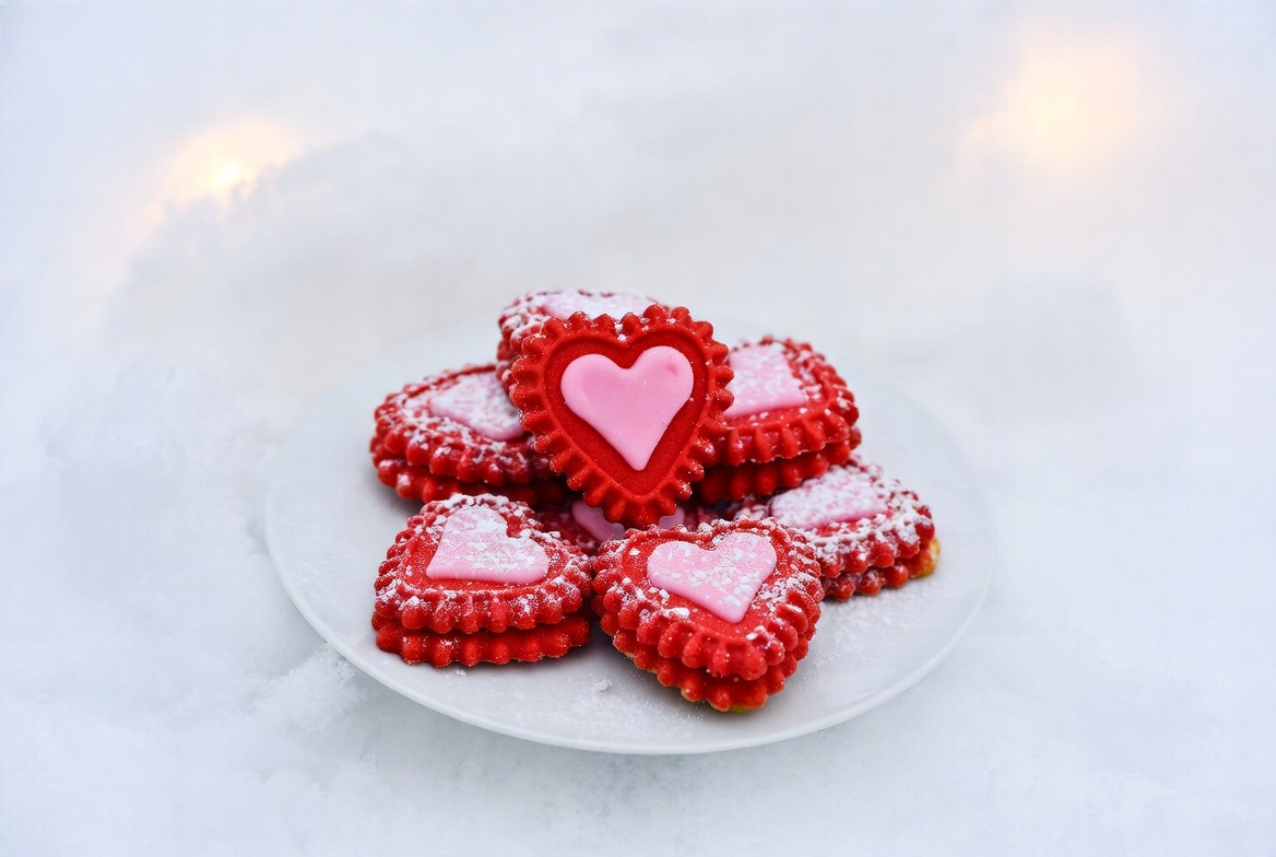Heart-shaped Cookies on Plate Heart-shaped Cookies on Plate