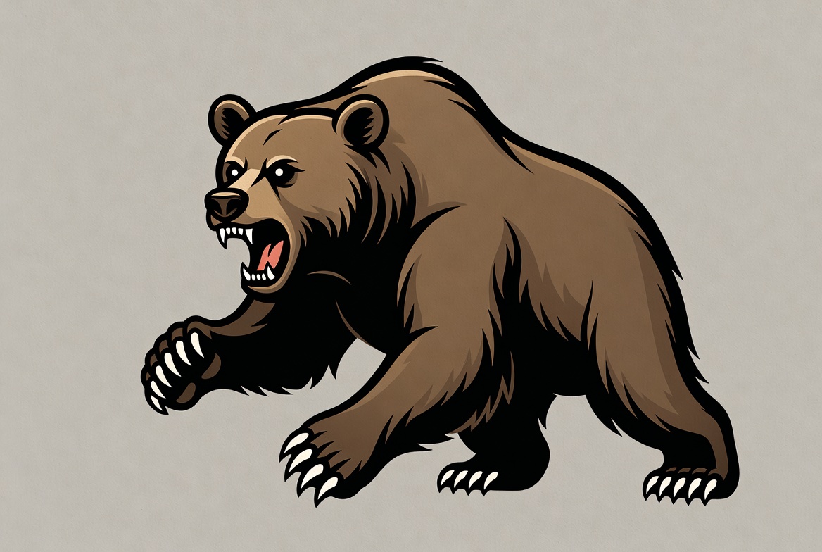 Roaring Grizzly Bear Illustration Roaring Grizzly Bear Illustration