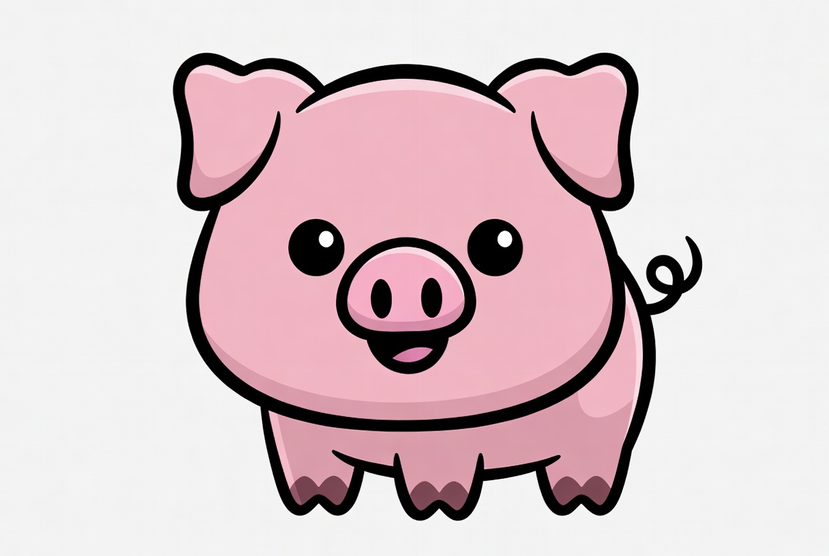 Cute pink pig illustration Cute pink pig illustration