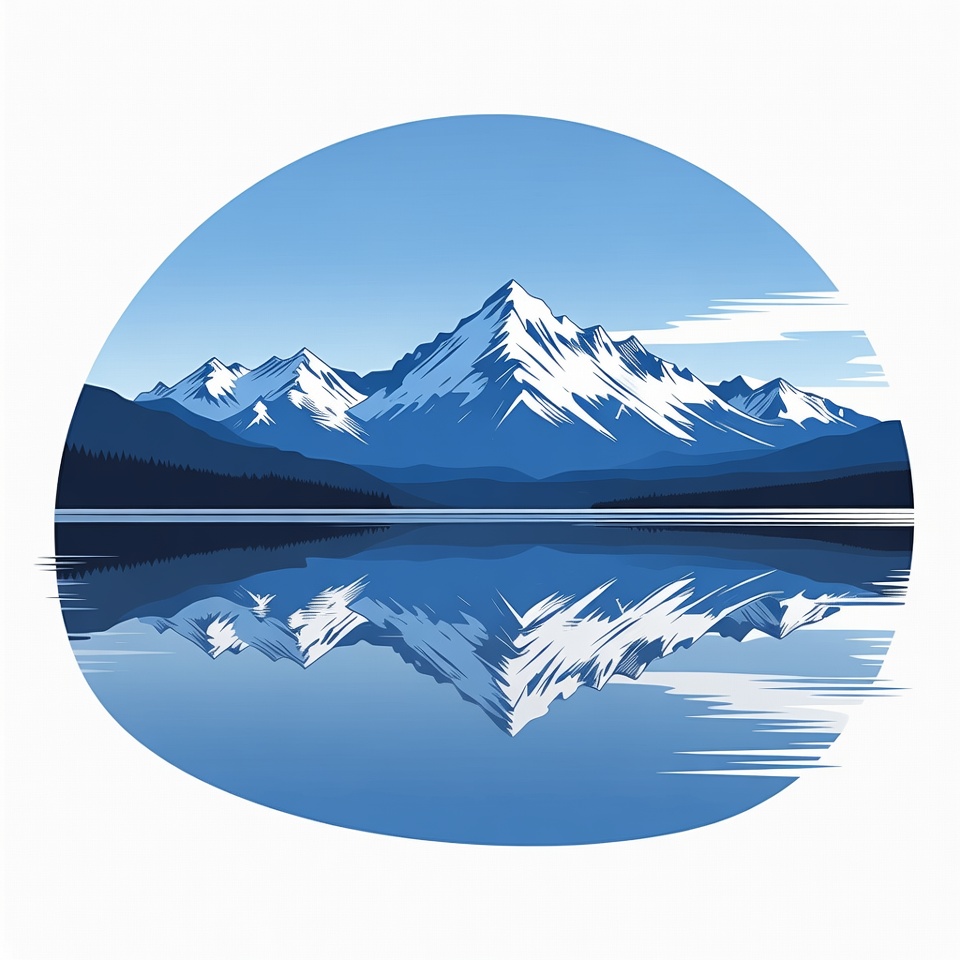 Snowy Mountains Reflected in Lake Snowy Mountains Reflected in Lake