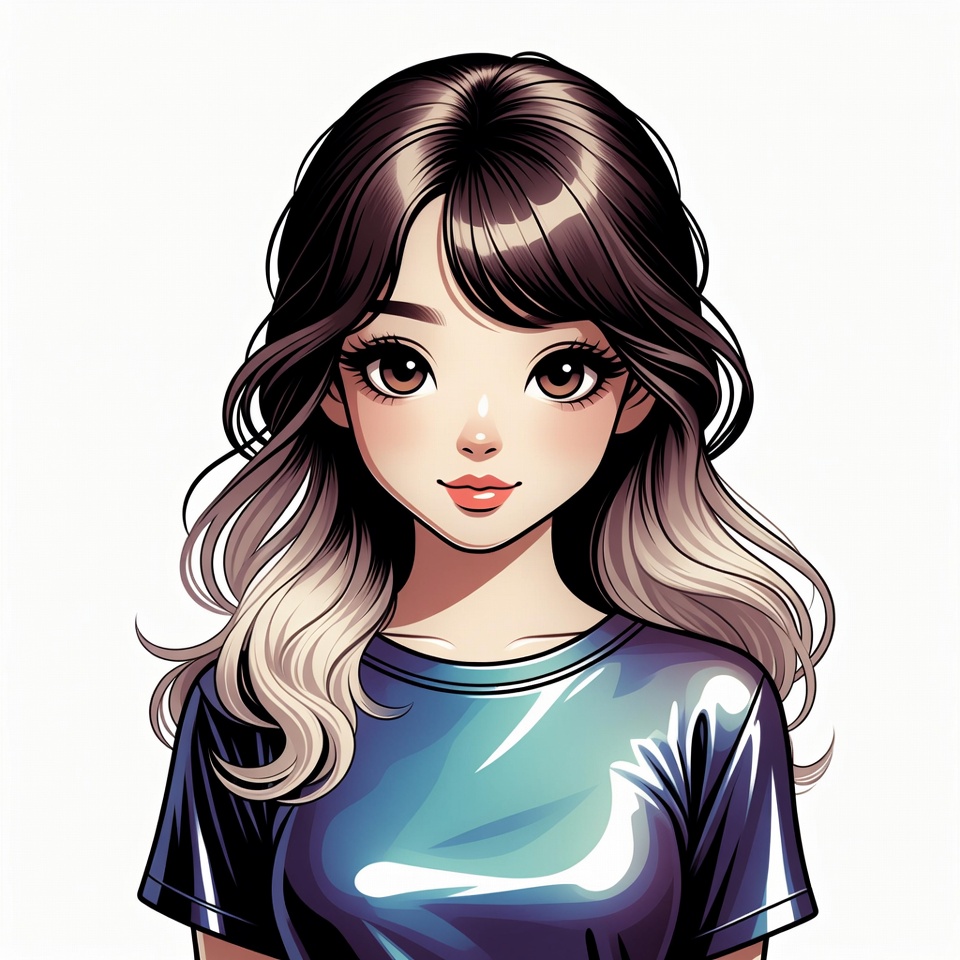 Anime girl with brown-to-silver hair Anime girl with brown-to-silver hair