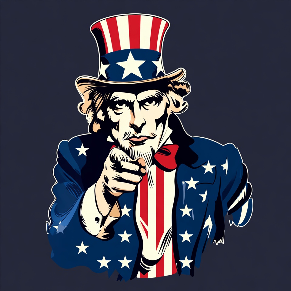 Uncle Sam pointing finger illustration Uncle Sam pointing finger illustration