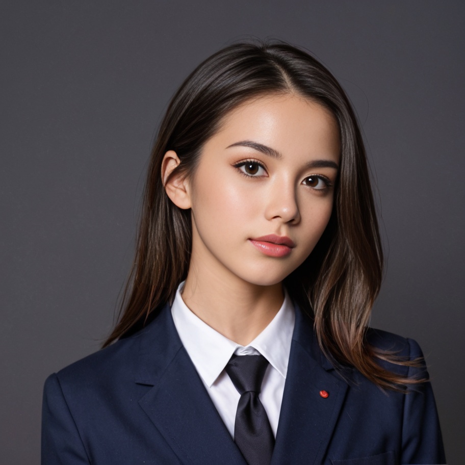 Asian woman in navy school uniform Asian woman in navy school uniform