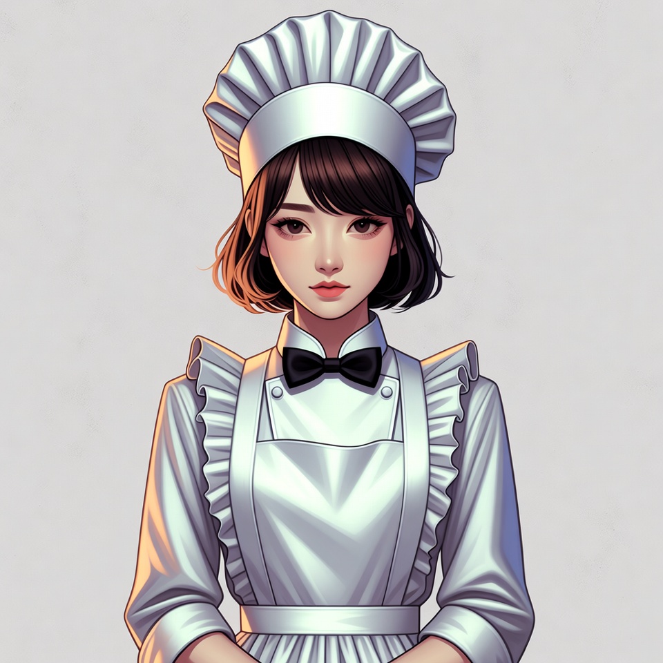 Asian woman in chef uniform Asian woman in chef uniform