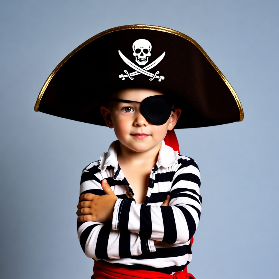 Boy in pirate costume with eyepatch Boy in pirate costume with eyepatch