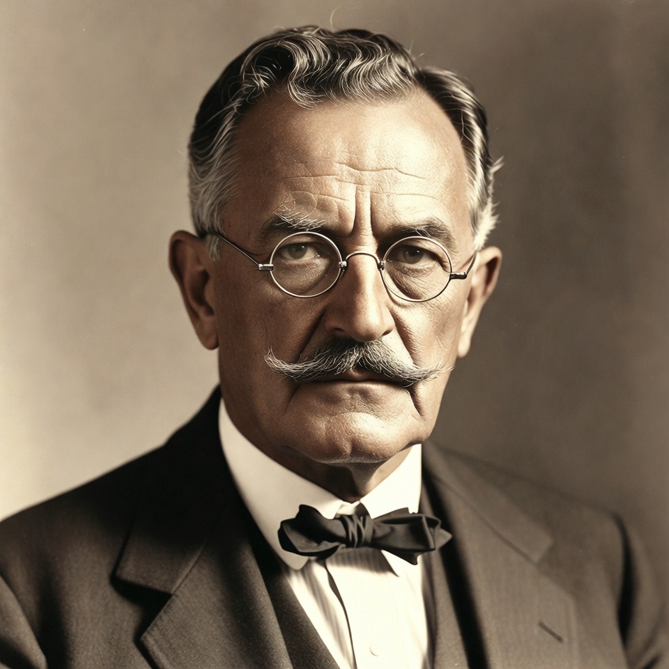 Elderly man with mustache and glasses Elderly man with mustache and glasses