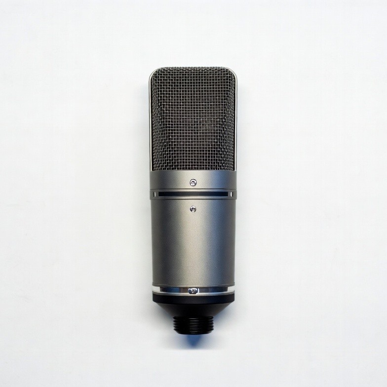 Silver condenser microphone isolated Silver condenser microphone isolated