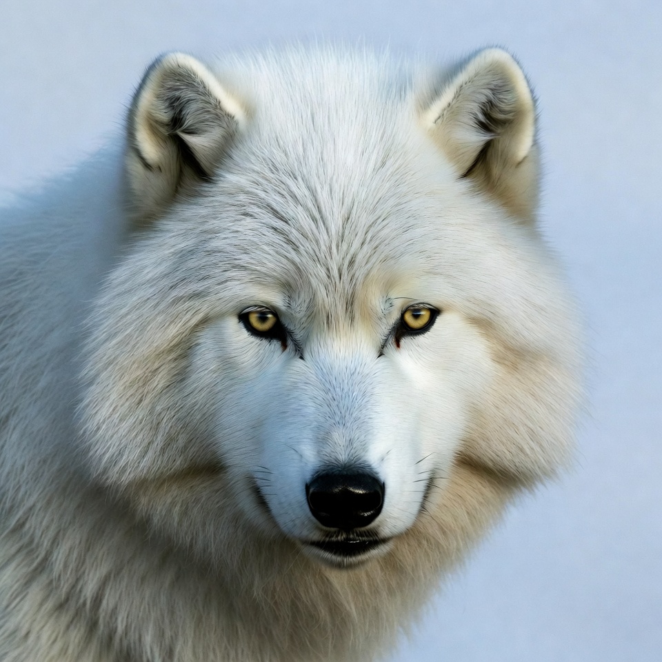 White wolf with yellow eyes White wolf with yellow eyes
