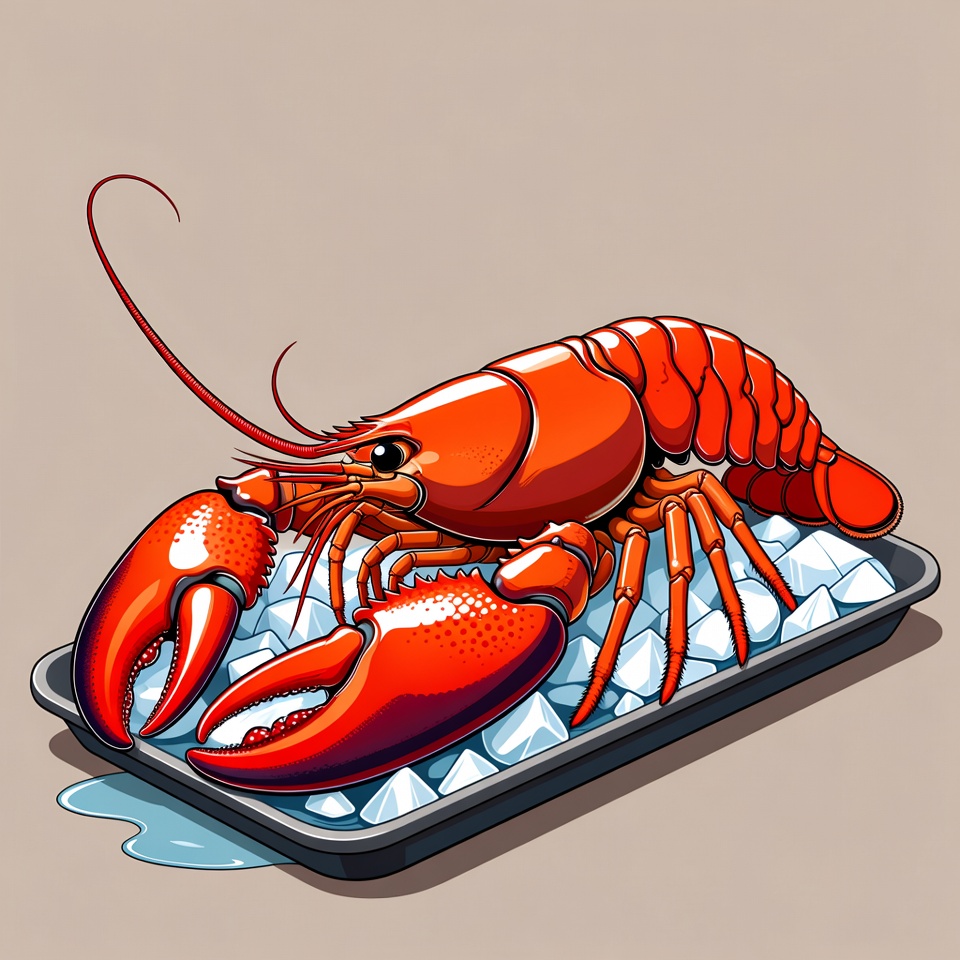 Red Lobster on Ice Tray Red Lobster on Ice Tray