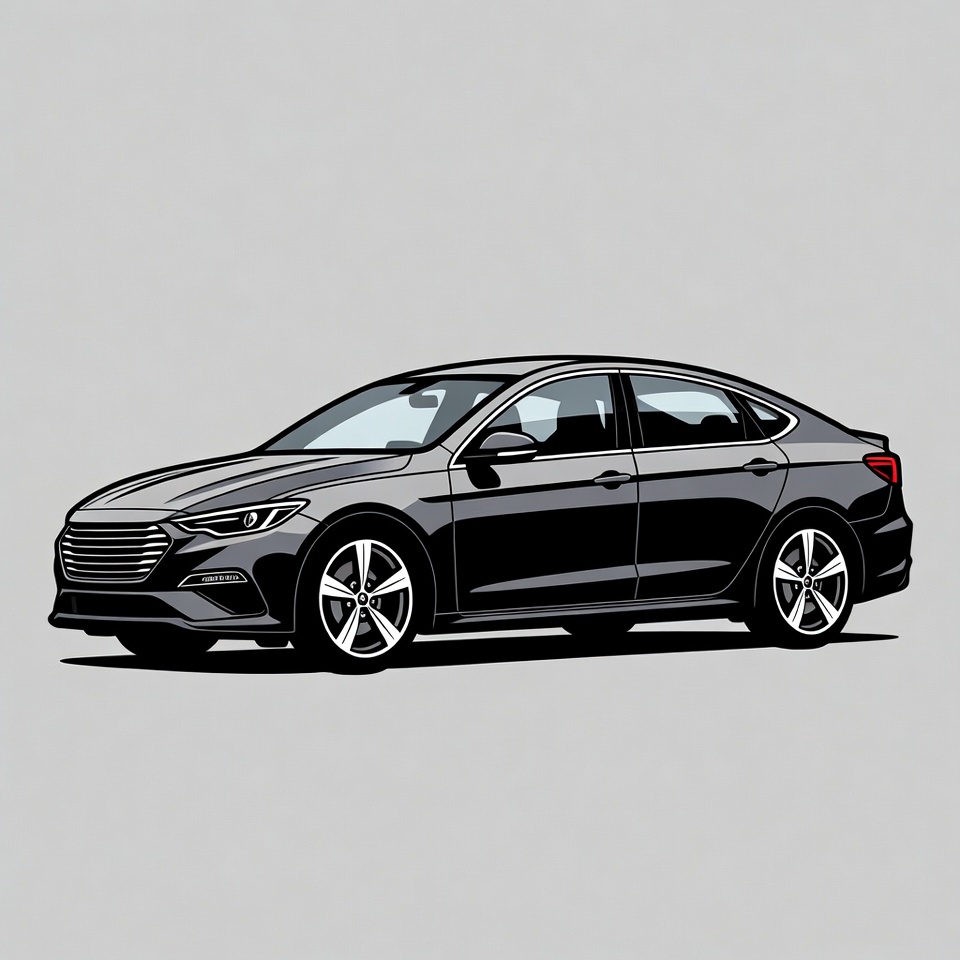 Black sedan car illustration Black sedan car illustration