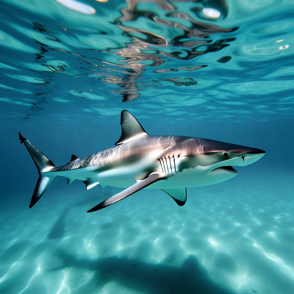 Blacktip shark swimming underwater Blacktip shark swimming underwater