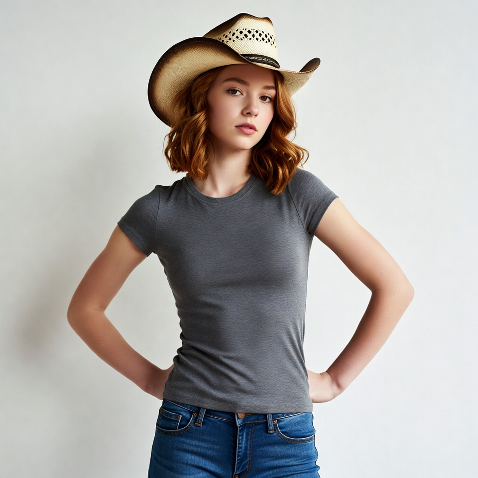 Girl wearing cowboy hat Girl wearing cowboy hat