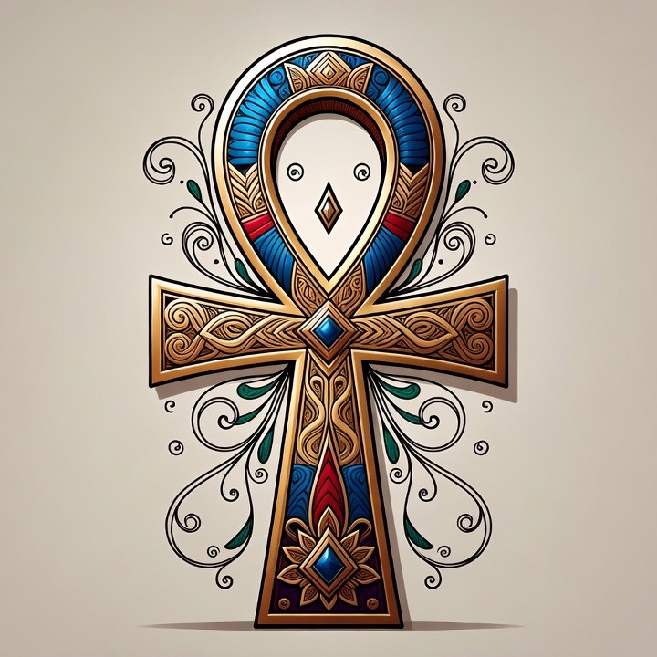 Ornate Ankh Symbol Illustration Ornate Ankh Symbol Illustration