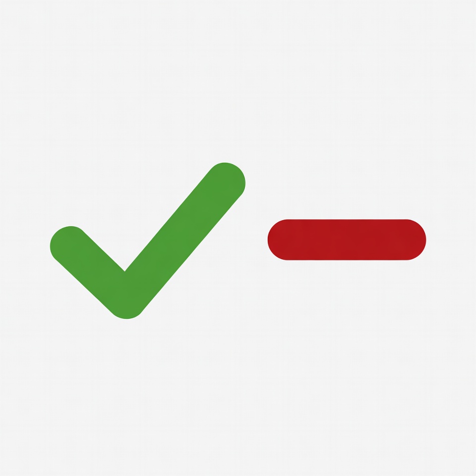 Green Checkmark and Red X Icon Green Checkmark and Red X Icon