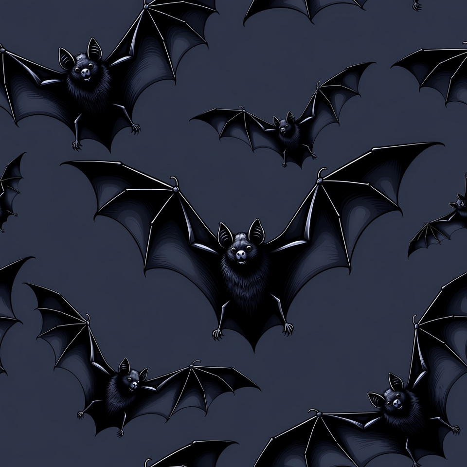 Black Bats Flying Pattern Black Bats Flying Pattern