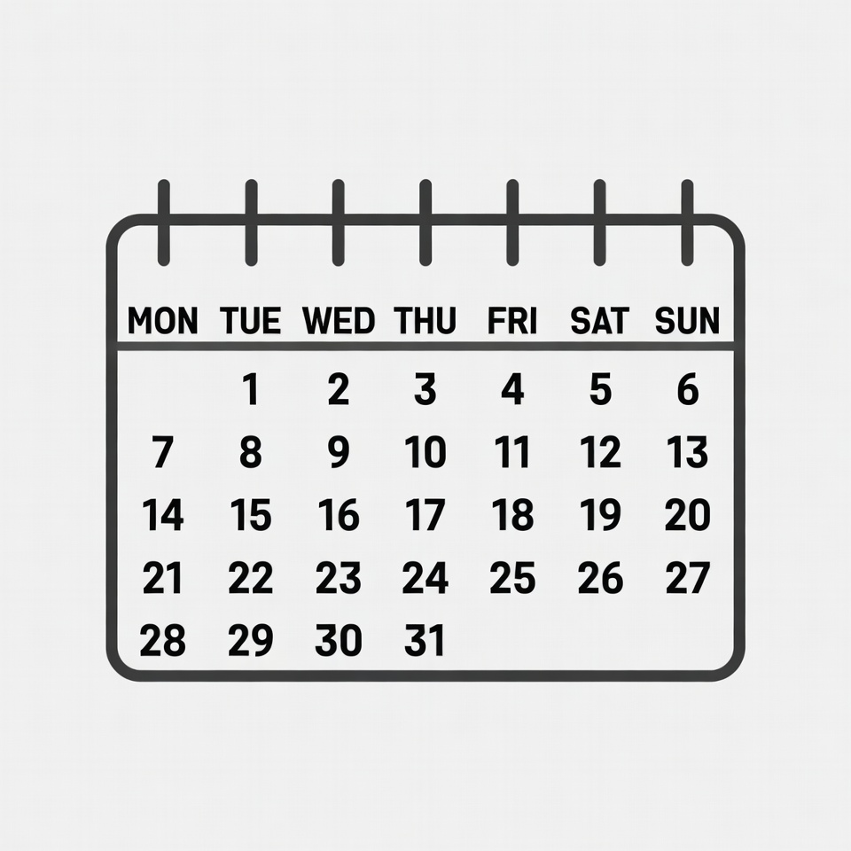 31-Day Calendar Illustration 31-Day Calendar Illustration