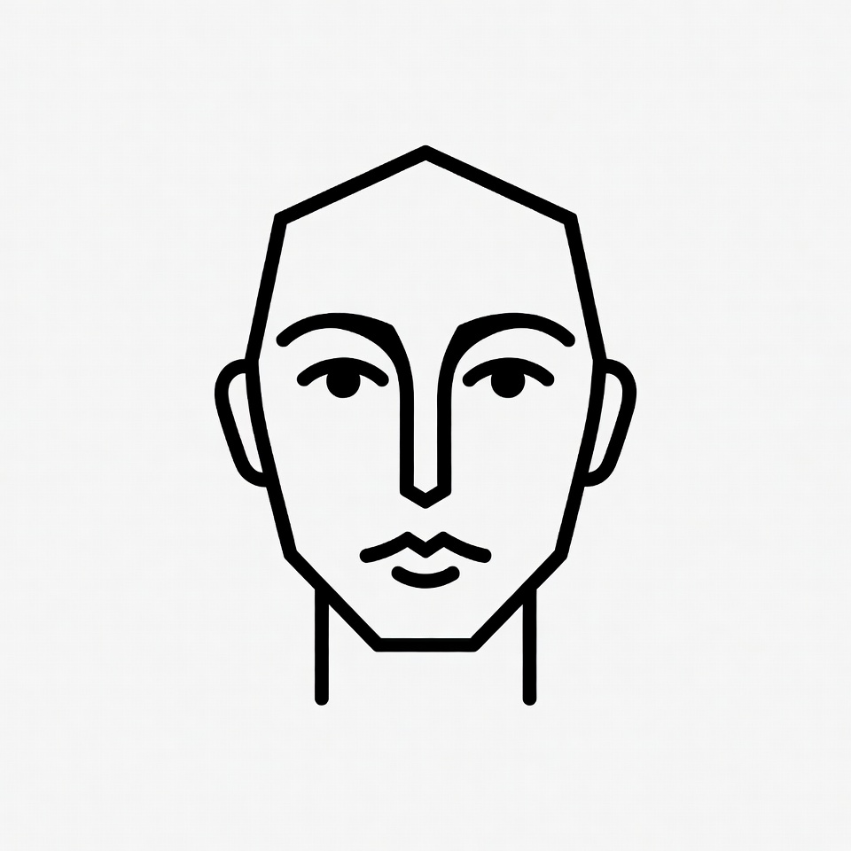 Geometric line art male face Geometric line art male face