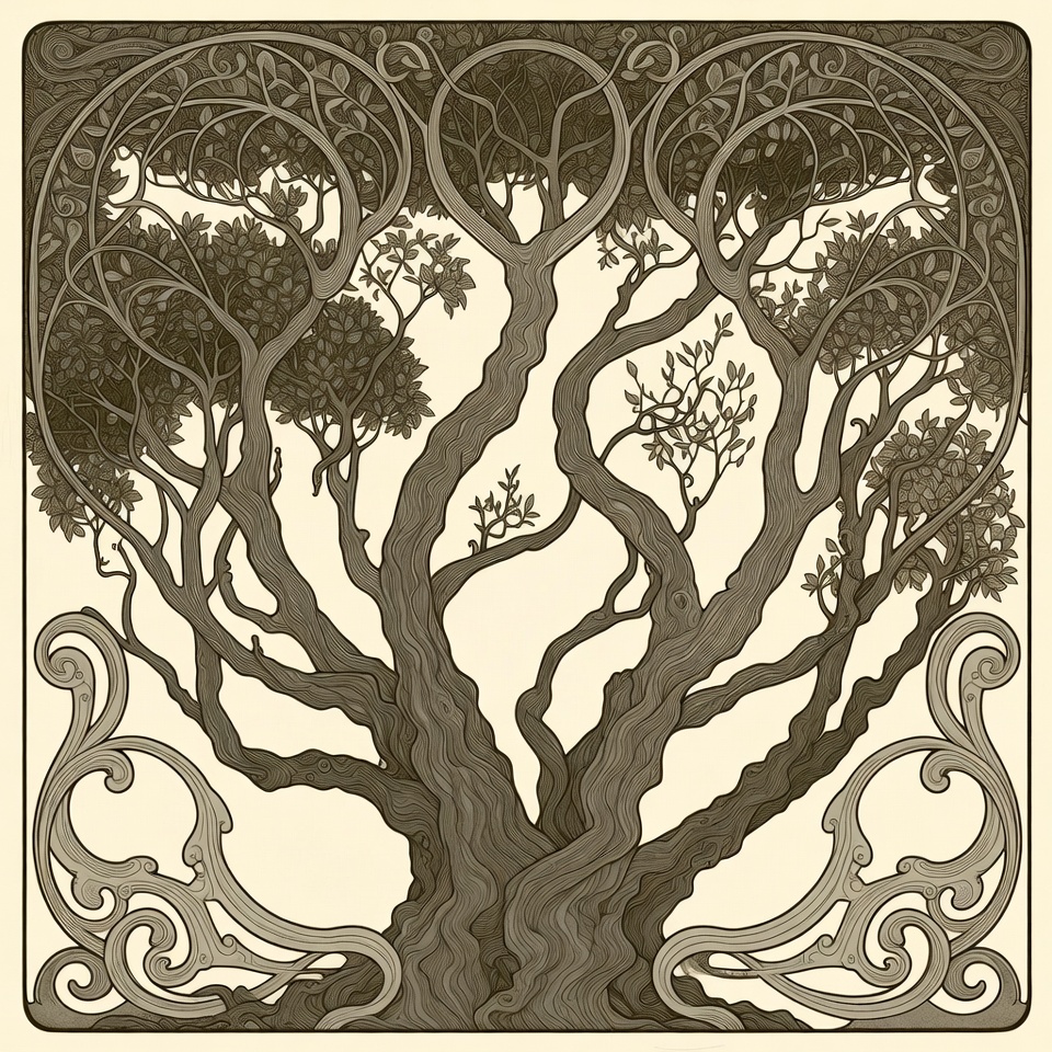 Art Nouveau Tree Illustration Art Nouveau Tree Illustration