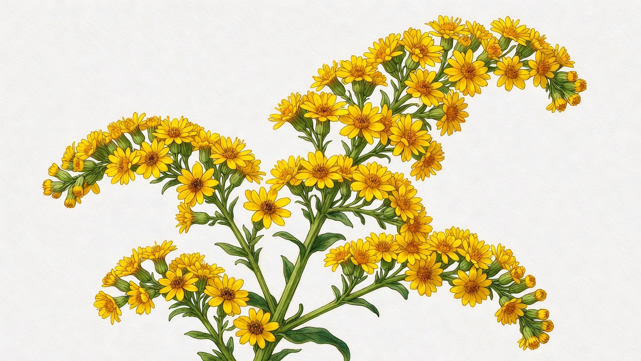 Goldenrod Flowers on White Background Goldenrod Flowers on White Background