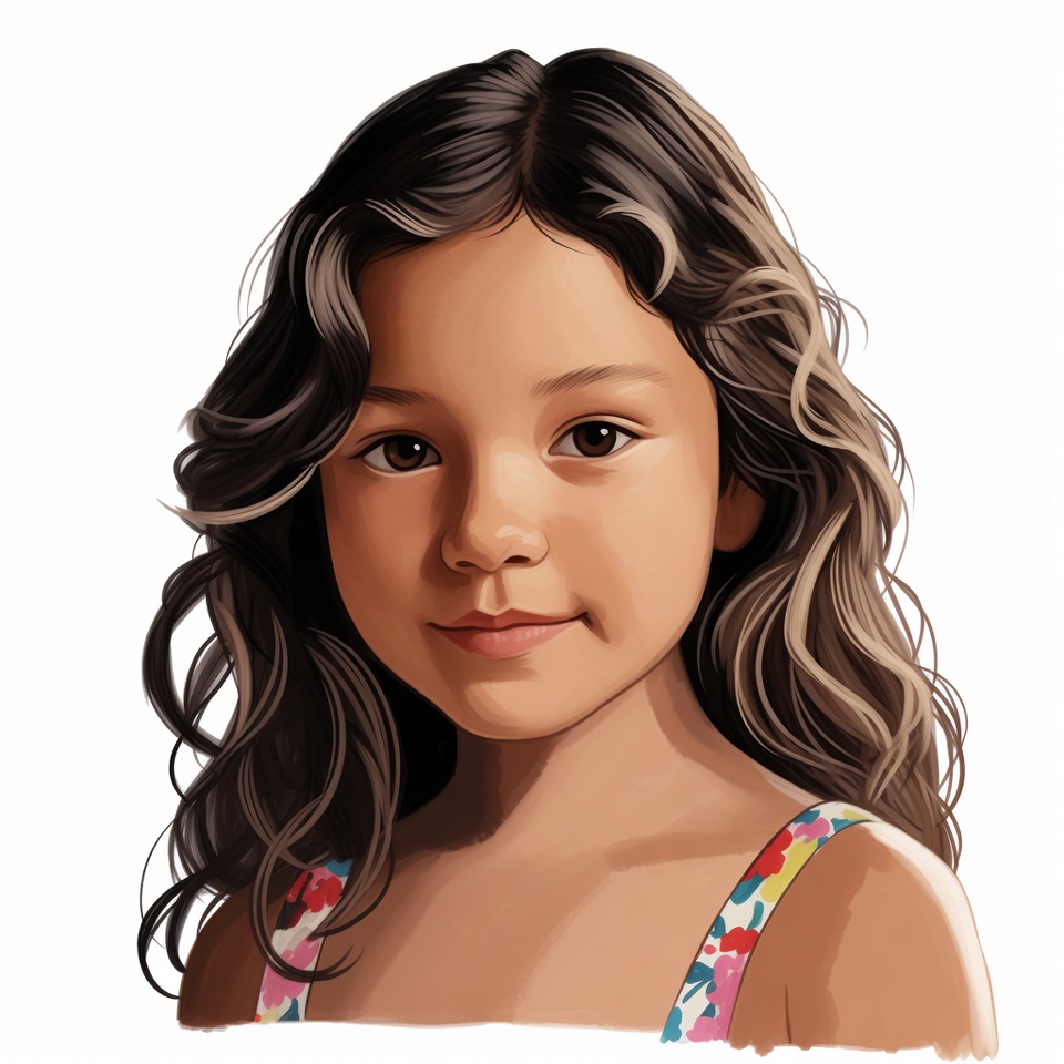 Asian girl with wavy hair Asian girl with wavy hair