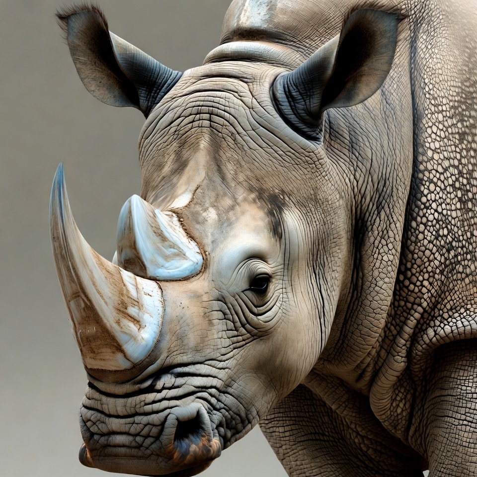 White Rhino Close-Up Portrait White Rhino Close-Up Portrait