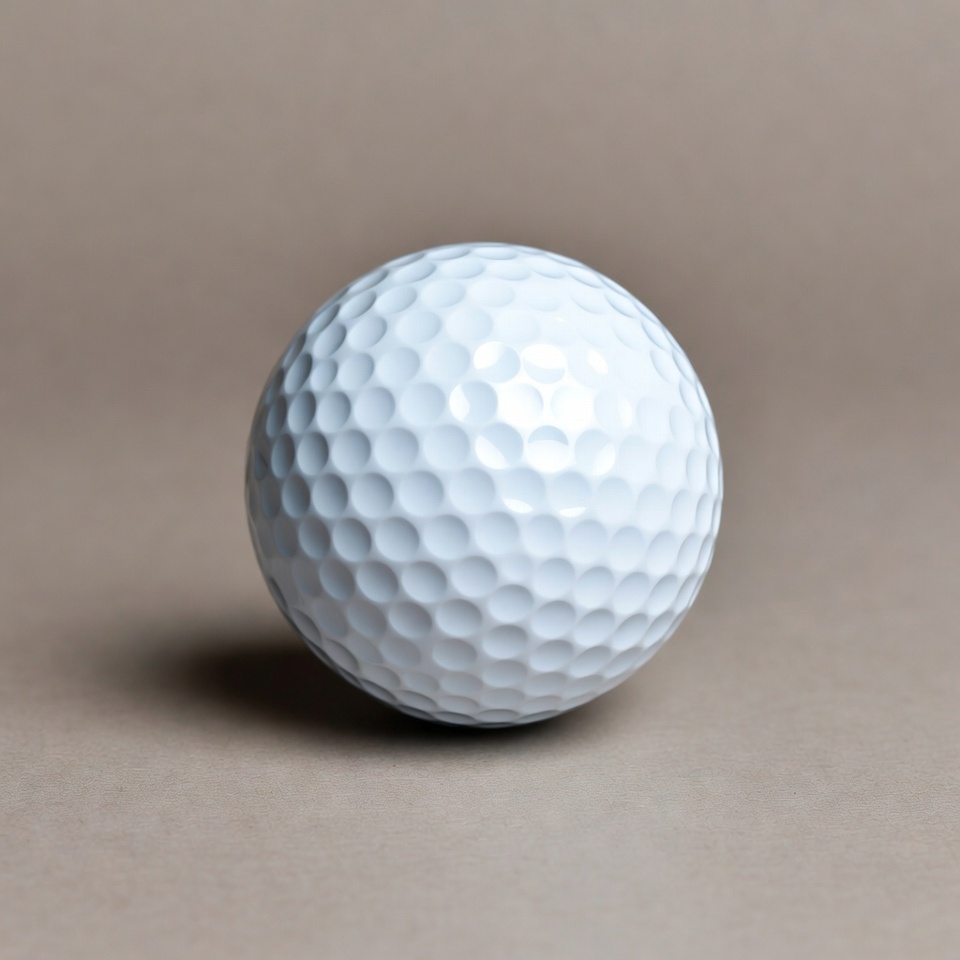 White golf ball on beige background White golf ball on beige background