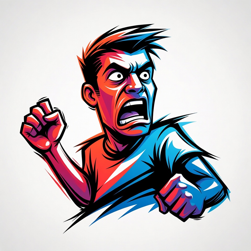 Angry cartoon man yelling Angry cartoon man yelling