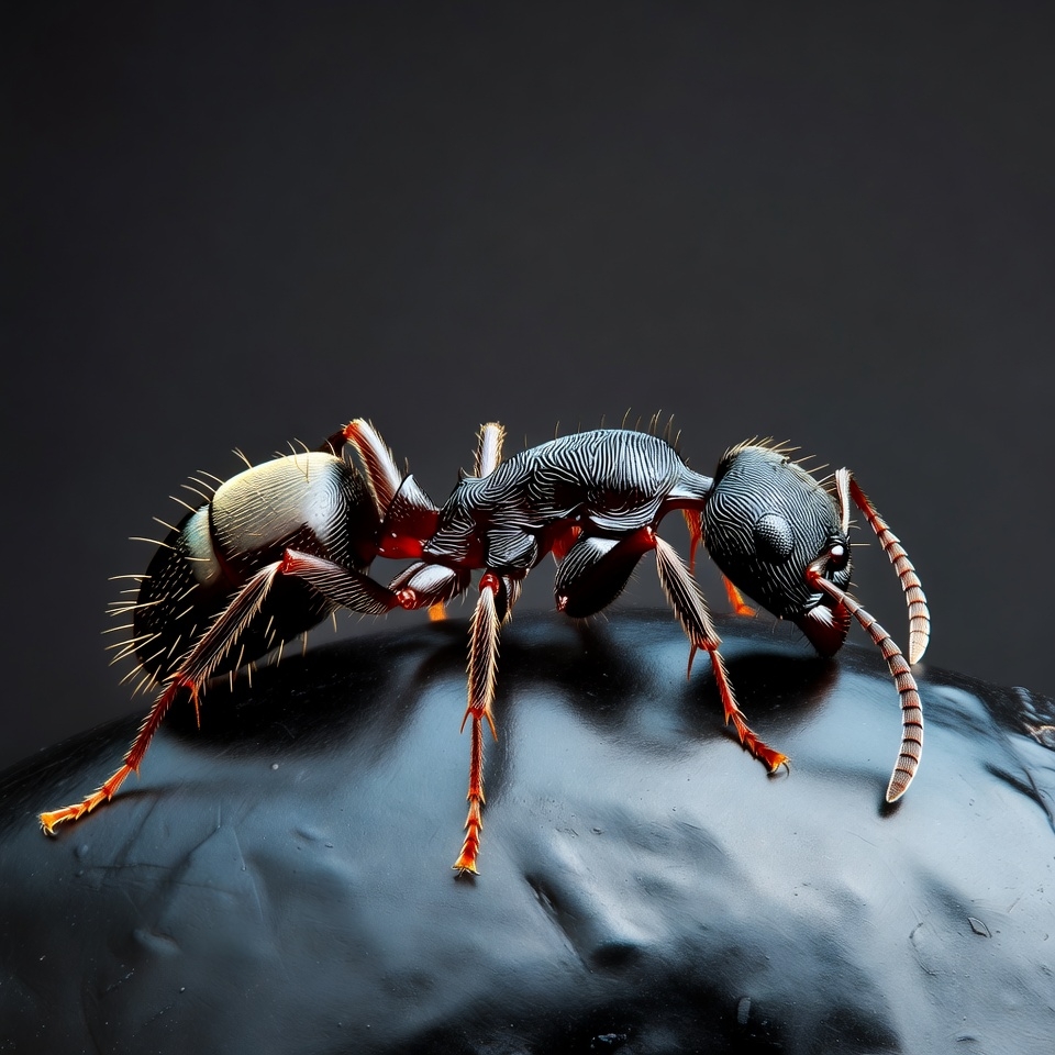Black and Red Ant on Rock Black and Red Ant on Rock