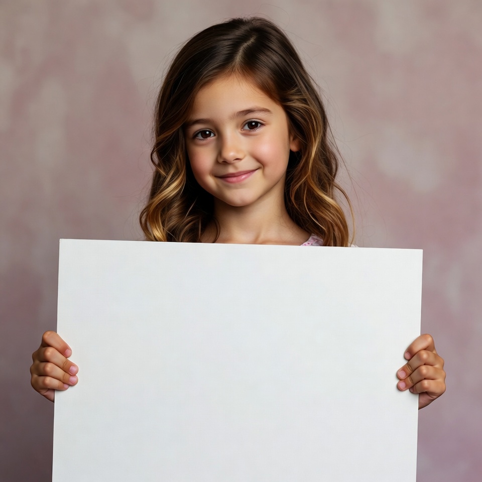 Girl holding blank sign Girl holding blank sign
