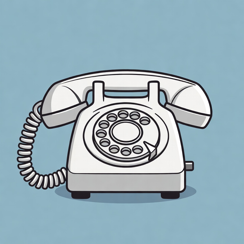 White Rotary Phone Illustration White Rotary Phone Illustration