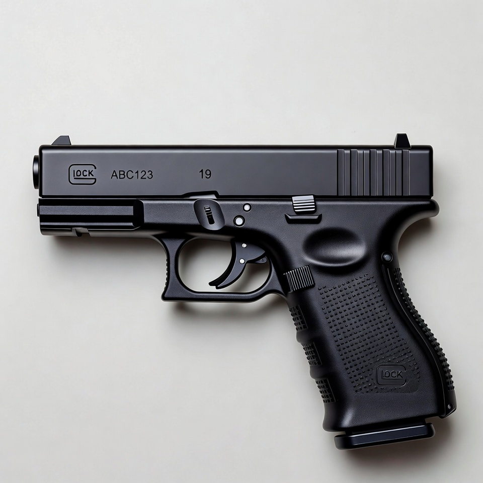 Black Glock 19 ABC123 Handgun Black Glock 19 ABC123 Handgun