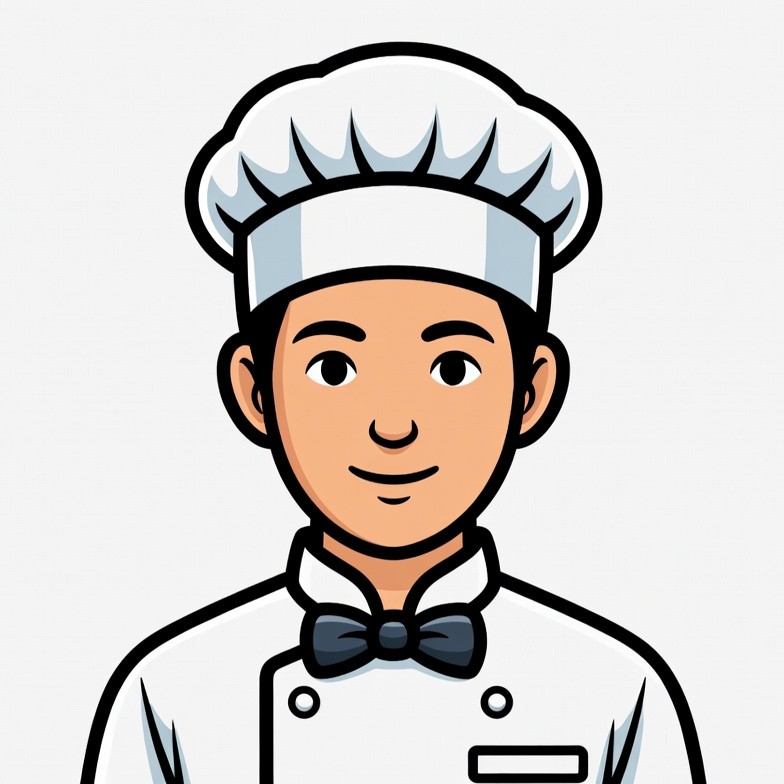 Asian chef illustration wearing hat Asian chef illustration wearing hat