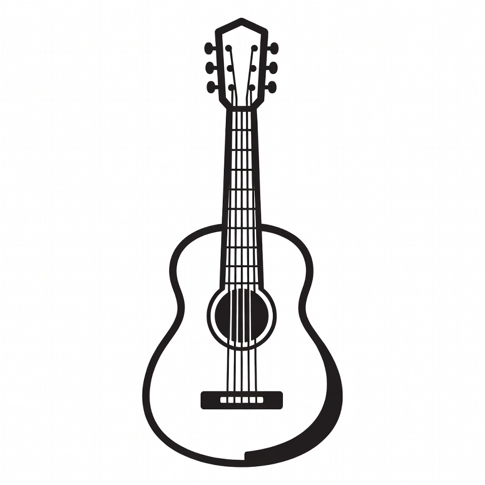 Black Acoustic Guitar Outline Black Acoustic Guitar Outline