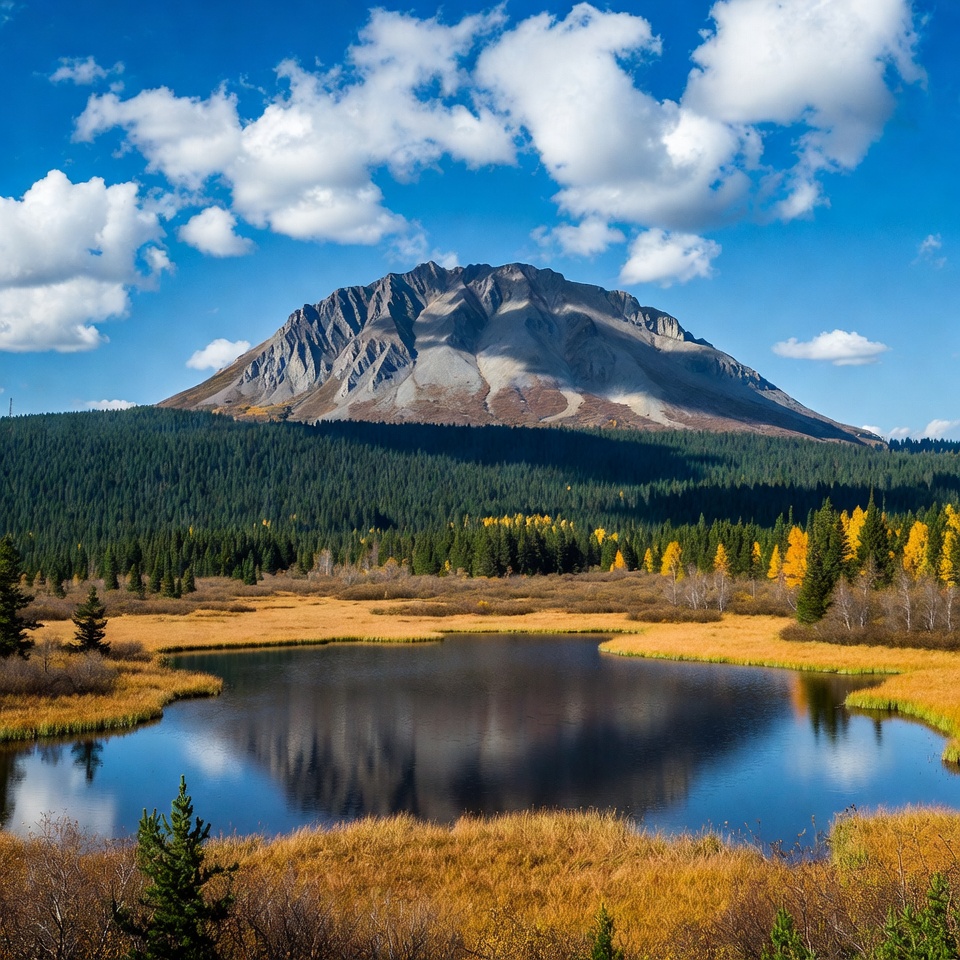 Mountain Reflecting in Autumn Lake Mountain Reflecting in Autumn Lake