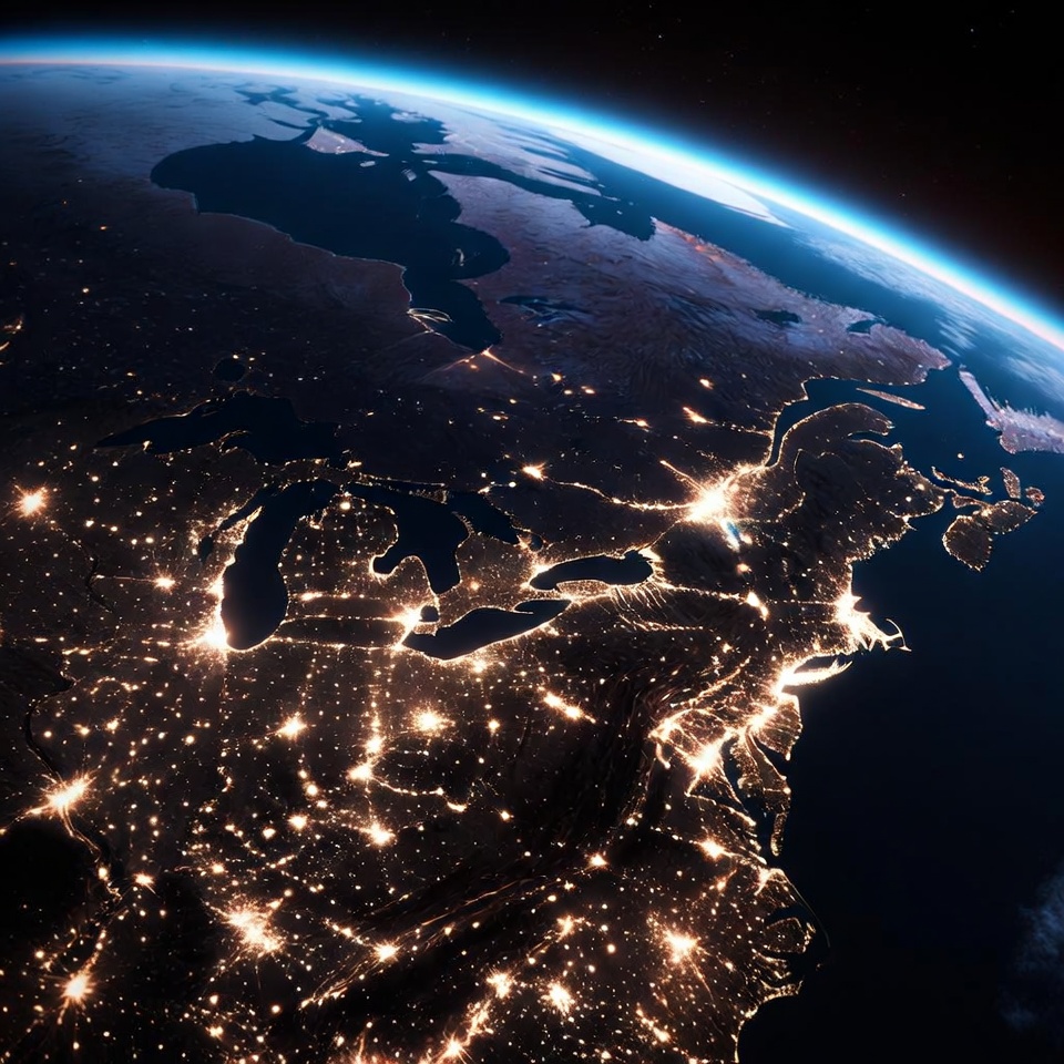 Earth from space at night Earth from space at night