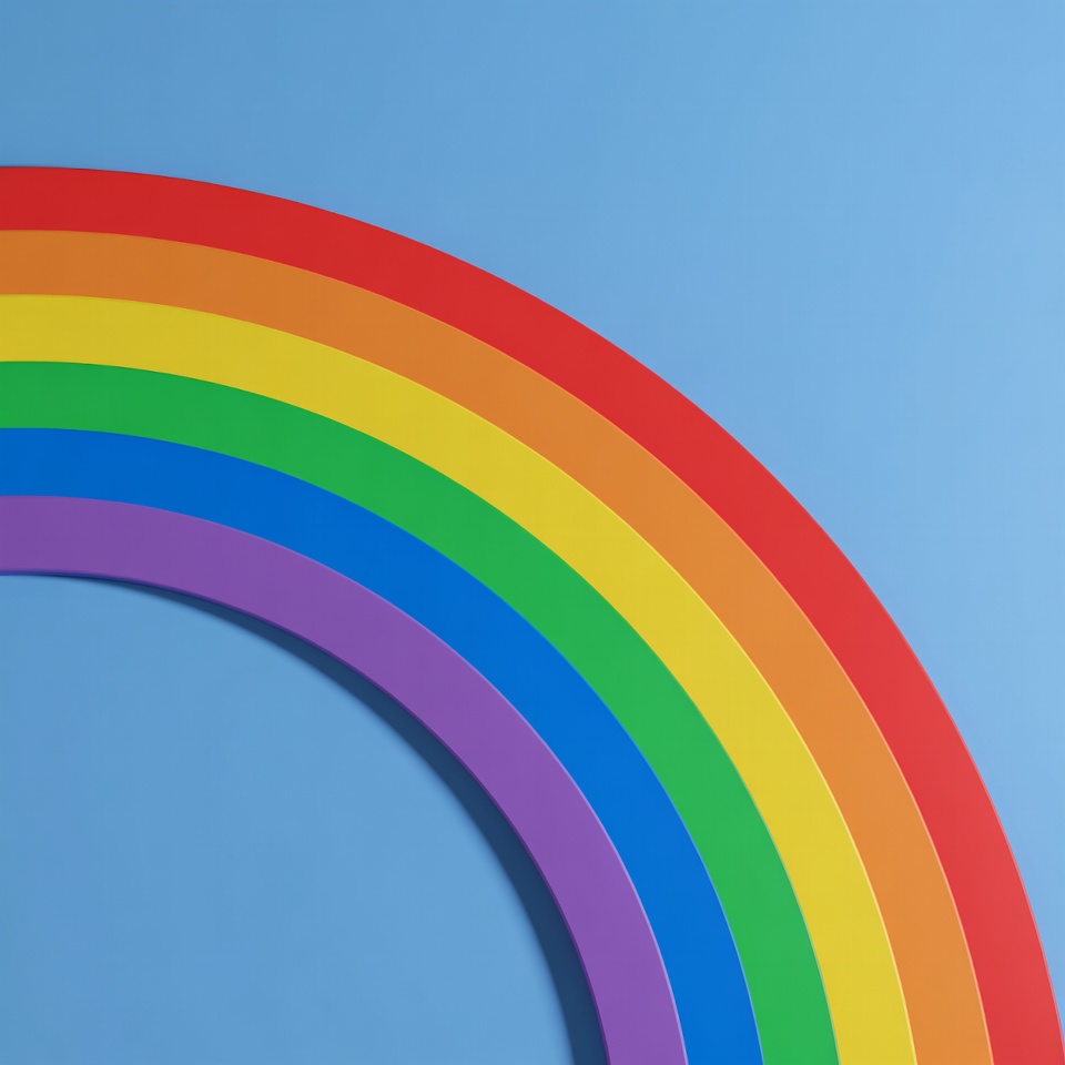 Rainbow arc on blue background Rainbow arc on blue background