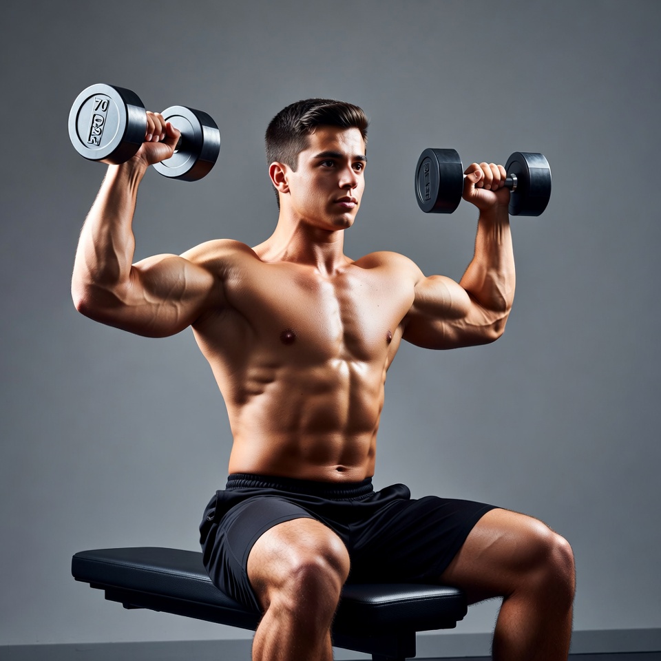 Muscular man doing dumbbell curls Muscular man doing dumbbell curls