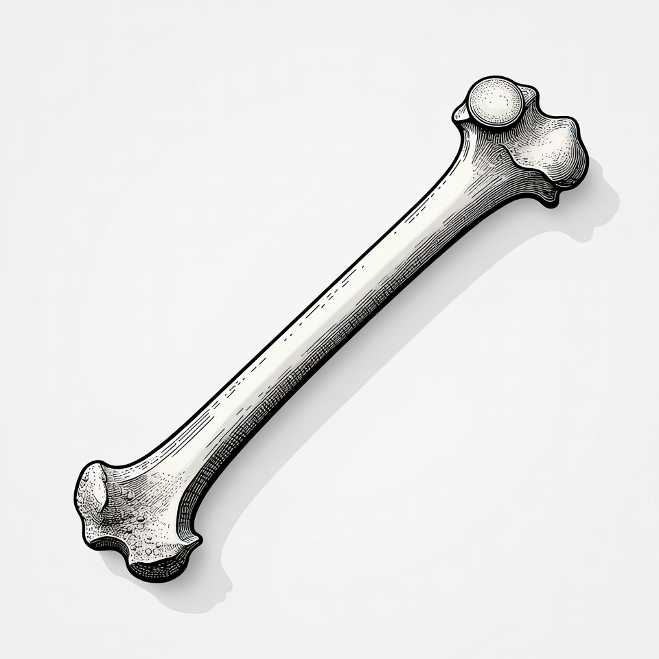Human Femur Bone Illustration Human Femur Bone Illustration
