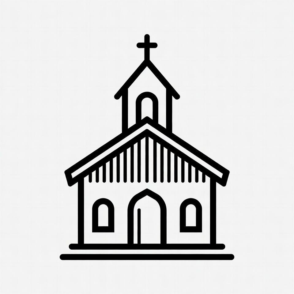 Line art church illustration Line art church illustration
