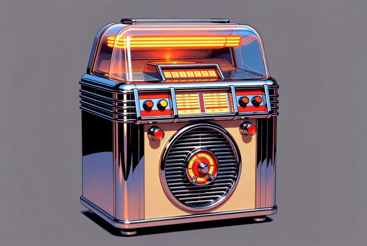 Neon Glowing Retro Jukebox Neon Glowing Retro Jukebox