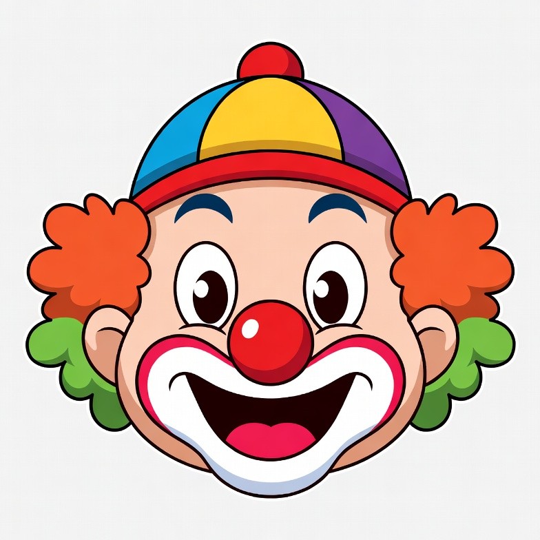 Cartoon Clown Smiling Face Cartoon Clown Smiling Face