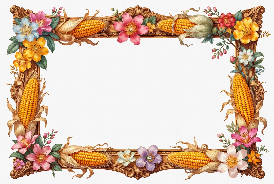 Ornate Corn and Flower Frame Ornate Corn and Flower Frame