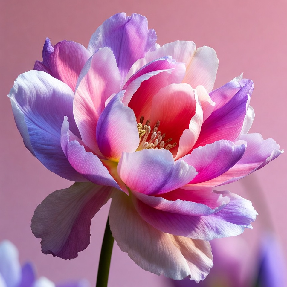 Vibrant Pink Purple Peony Flower Vibrant Pink Purple Peony Flower