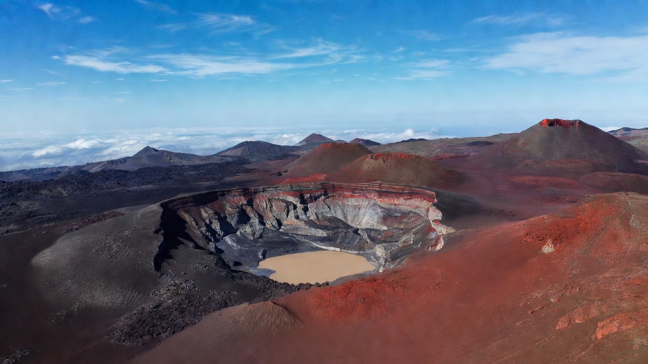 Volcanic Crater with Lava Lake Volcanic Crater with Lava Lake