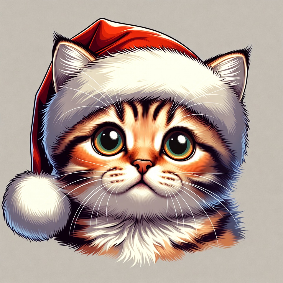 Cute Kitten Wearing Santa Hat Cute Kitten Wearing Santa Hat