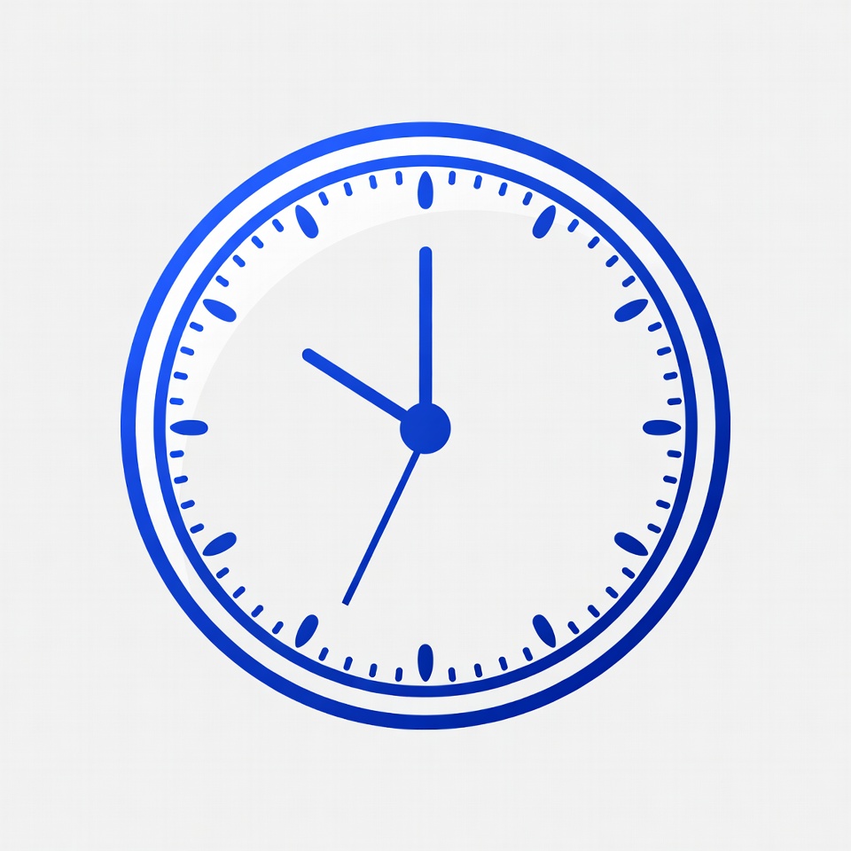 Blue analog clock illustration Blue analog clock illustration